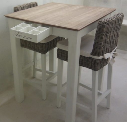 bartafel met teabox lades