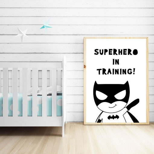 Superhero in training poster